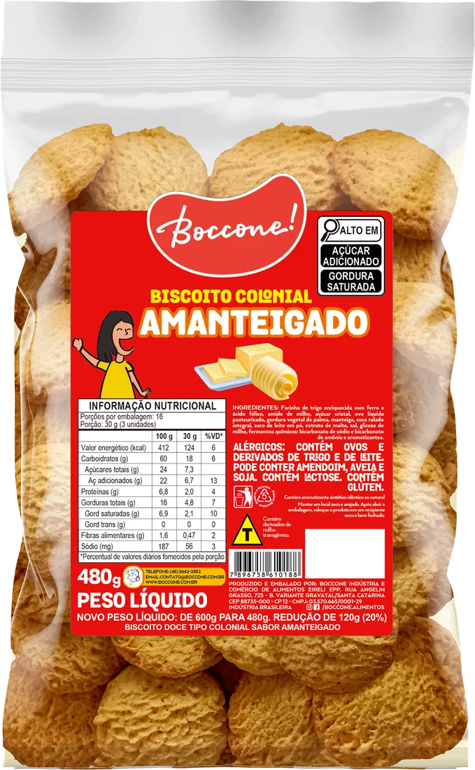 Embalagem Biscoito Colonial Amanteigado 480g