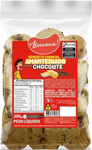 Embalagem Biscoito Colonial Amanteigado com Gotas de Chocolate